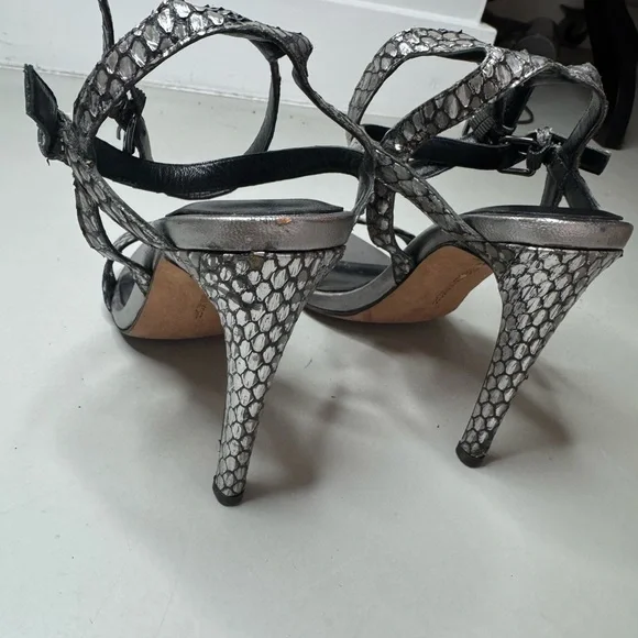 Elegant Silver Strappy Heels - Rebecca Minkoff - Size 7 - Picture 12 of 17
